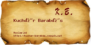 Kuchár Barabás névjegykártya